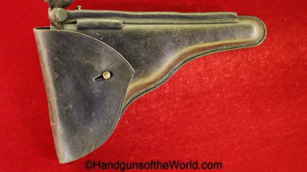 Luger, 1906, Portuguese, M2, Holster, black, leather, for 4 3/4" barrel pistols, Handgun, Pistol, Collectible, Original, Portugal, Model, Hand gun