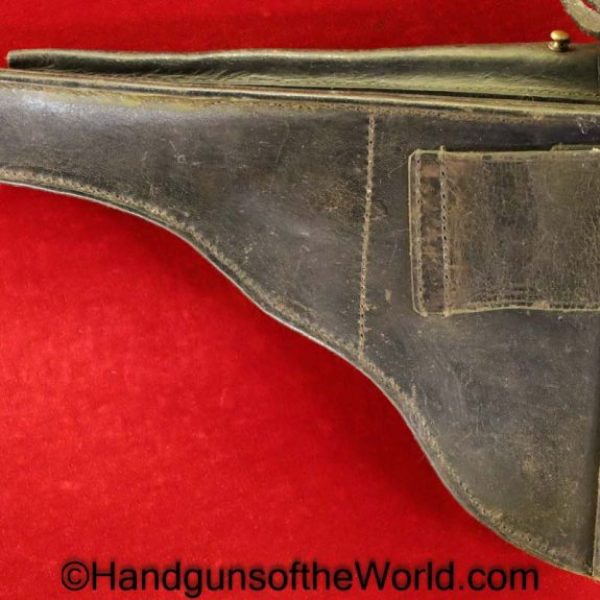 Luger, 1906, Portuguese, M2, Holster, black, leather, for 4 3/4" barrel pistols, Handgun, Pistol, Collectible, Original, Portugal, Model, Hand gun