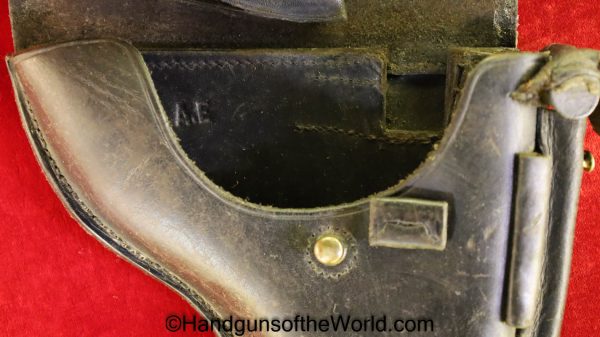 Luger, 1906, Portuguese, M2, Holster, black, leather, for 4 3/4" barrel pistols, Handgun, Pistol, Collectible, Original, Portugal, Model, Hand gun
