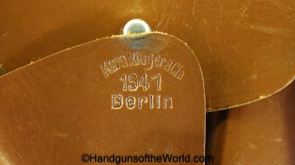 Mauser, HSc, Holster, Dated, 1941, Original, Collectible, German, Germany, Handgun, Pistol, brown, leather, breakaway, pattern, Kern Klager & Cie, WW2, WWII