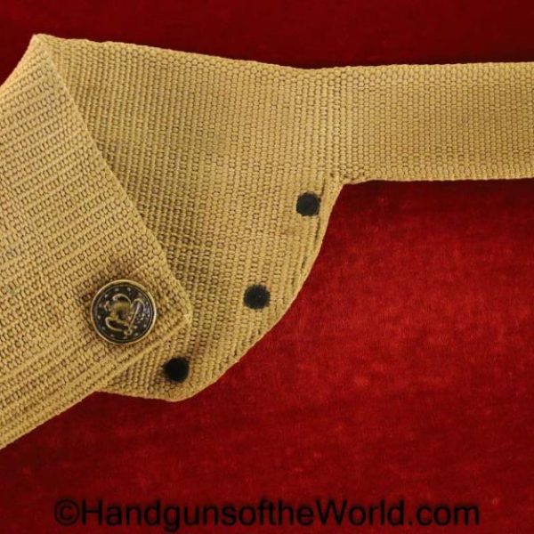 Mills, US, Navy, Revolver, Holster, Original, Collectible, Naval, .38, 38, DA, Double Action, Handgun, Hand gun, American, Americana, USA, canvas, tan