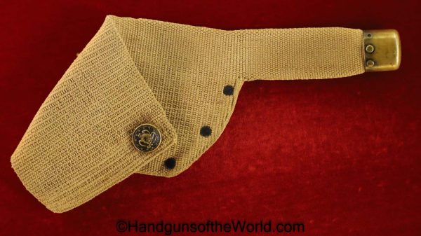 Mills, US, Navy, Revolver, Holster, Original, Collectible, Naval, .38, 38, DA, Double Action, Handgun, Hand gun, American, Americana, USA, canvas, tan