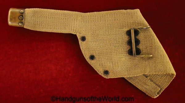 Mills, US, Navy, Revolver, Holster, Original, Collectible, Naval, .38, 38, DA, Double Action, Handgun, Hand gun, American, Americana, USA, canvas, tan