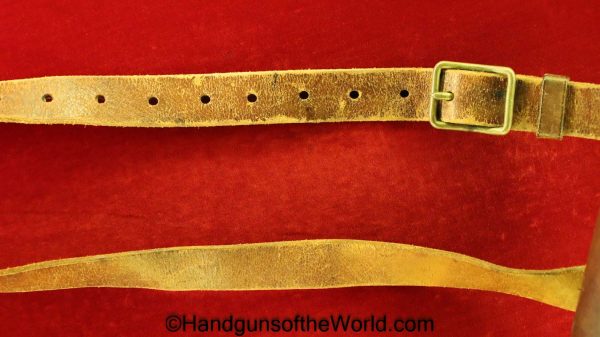 Nambu, Type 14, Holster, with Shoulder Straps, Brown, leather, clamshell, with brass fittings, Brass, Type, 14, Original, Collectible, Japan, Japanese