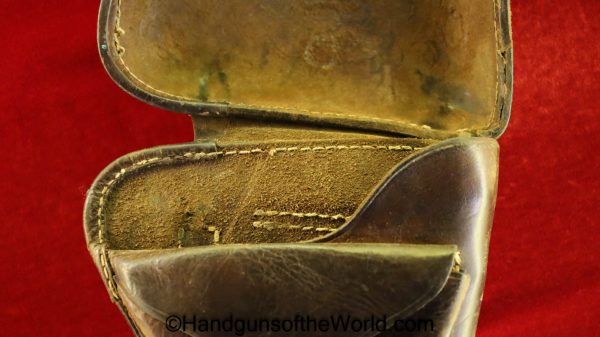 Nambu, 1904, Papa, Holster, Brown, leather, clamshell, with ammo pouch with individual cartridge slots, Original, Collectible, Japan, Japanese, Model