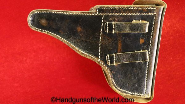 Walther, P-38, Holster, German, WWII, Dated, 1942, Black, leather, hard shell, CXB-42, WaA210, Original, Collectible, WW2, Germany, 42, cxb, cxb 42, Pistol