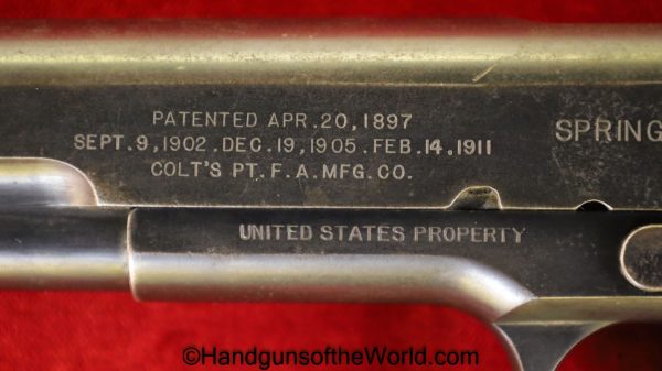 Colt, Springfield Armory, 1911, .45acp, US Property, Marked, .45, 45, acp, auto, WWI, WW1, 1916, Springfield, Handgun, Pistol, C&R, Collectible, Hand gun