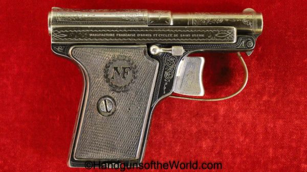 Manufacture Francais D'Armes, 6.35mm, No 3, LeFrancais, Factory Engraved, Engraved, French, France, Handgun, Pistol, C&R, Collectible, VP, Vest Pocket, .25