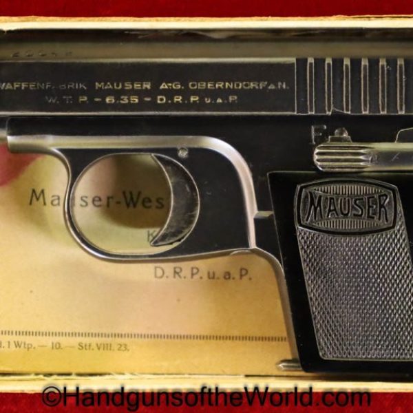 Mauser, WTP 1, 6.35mm, with Original Box, Boxed, with Box, German, Germany, Handgun, Pistol, C&R, Collectible, VP, Vest Pocket, WTP-1, WTP1, WTP, 1, I, .25