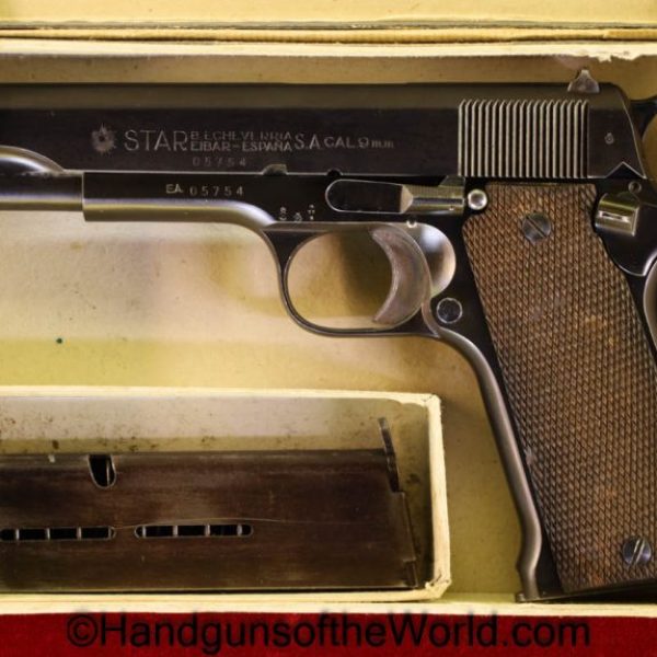 Star, Model A, 9mm, Spanish, Airforce, with Box, Boxed, A, Model, Largo, Air Force, Spain, 1951, Handgun, Pistol, C&R, Collectible, Hand gun, AF