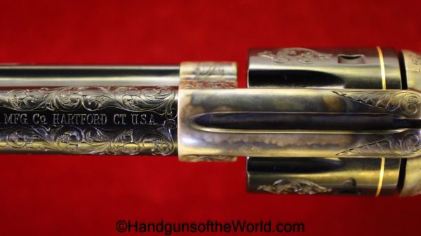 Colt SAA, .45 Colt, Factory Engraved with Gold Bands and Ivory Grips - Image 14