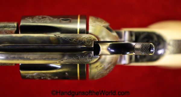 Colt SAA, .45 Colt, Factory Engraved with Gold Bands and Ivory Grips - Image 15