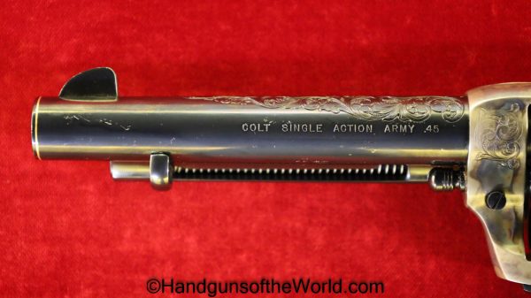 Colt, SAA, .45 Colt, Factory Engraved, with Gold Bands, Ivory Grips, Engraved, Single Action Army, Handgun, Revolver, Collectible, 1986, .45, 45, Long Colt