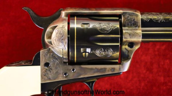 Colt, SAA, .45 Colt, Factory Engraved, with Gold Bands, Ivory Grips, Engraved, Single Action Army, Handgun, Revolver, Collectible, 1986, .45, 45, Long Colt