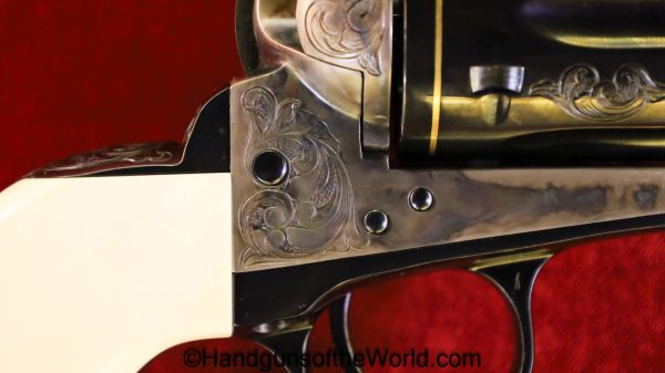 Colt SAA, .45 Colt, Factory Engraved with Gold Bands and Ivory Grips - Image 25