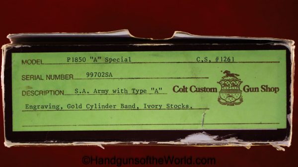 Colt SAA, .45 Colt, Factory Engraved with Gold Bands and Ivory Grips - Image 43