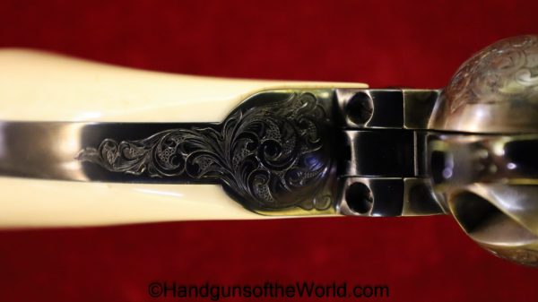 Colt SAA, .45 Colt, Factory Engraved with Gold Bands and Ivory Grips - Image 9