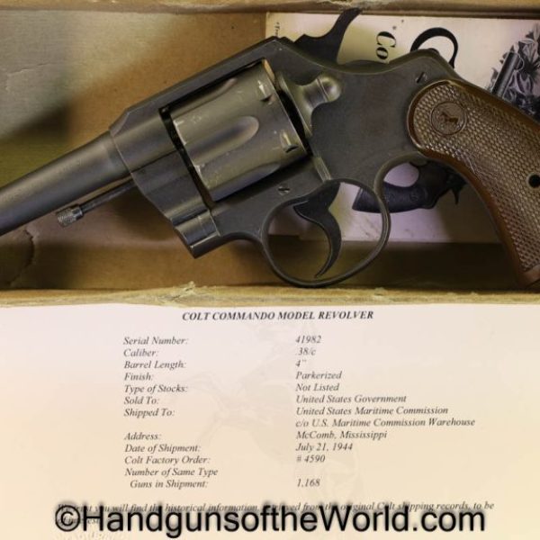 Colt, Commando, .38 Special, with Original Box, Boxed, with Box, .38, 38, Special, Handgun, Revolver, C&R, Collectible, WWII, WW2, USMC, Lettered, with Letter