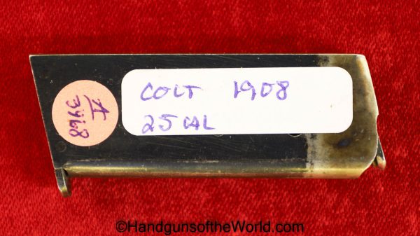 Colt, 1908, Vest Pocket, .25, Magazine, Clip, Mag, Original, Collectible, Handgun, Pistol, Hand gun, VP, Model, 25, acp, auto, 6.35, 6.35mm, American, USA