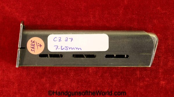 CZ-27, 7.65mm, Magazine, Clip, Mag, Original, Collectible, CZ, 27, CZ27, CZ 27, 7.65, 32, .32, acp, auto, WWII, WW2, Era, German, Germany, Handgun, Pistol