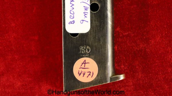 FN, Browning, 1922, 9mm, Magazine, Clip, Mag, Original, Collectible, .380, 380, acp, auto, Handgun, Pistol, Hand gun, Belgian, Belgium, Real, Vintage, Old