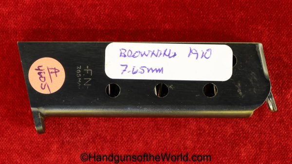 Browning, FN, 1910/55, 7.65mm, Magazine, Clip, Mag, Original, 1910, 1955, Collectible, Belgian, Belgium, Post-War, Post War, 7.65, 32, .32, acp, auto