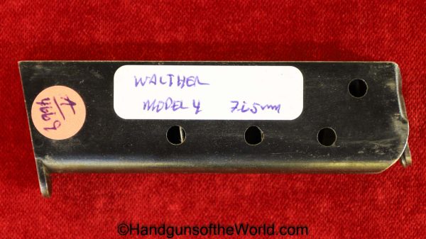 Walther, Model 4, 7.65mm, Magazine, Clip, Mag, Original, Collectible, Model, 4, IV, 7.65, 32, .32, acp, auto, German, Germany, Handgun, Pistol, Hand gun