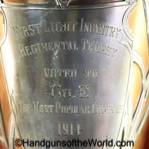 Most Popular Infantry Company, Award, Trophy, Original, Collectible, 1914, First Light Infantry Regimental, Copper, Silver, Historic, Vintage, Period, Old