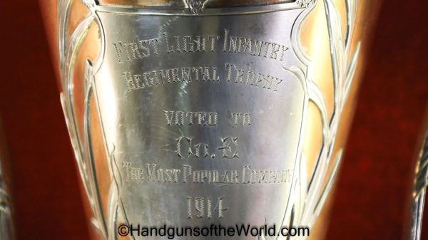 Most Popular Infantry Company, Award, Trophy, Original, Collectible, 1914, First Light Infantry Regimental, Copper, Silver, Historic, Vintage, Period, Old