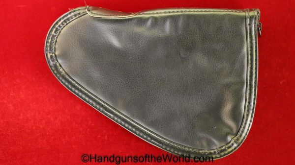 Browning, 1922, Pouch, Black, vinyl, with red felt lining, Red, Felt, Original, Handgun, Pistol, Hand gun, Vintage, Old, Period, Real, American, USA