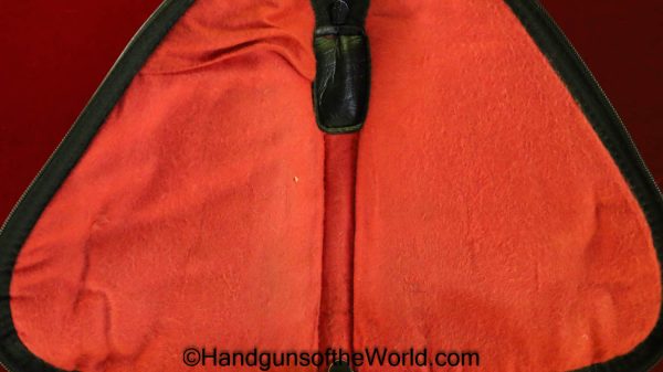 Browning, 1922, Pouch, Black, vinyl, with red felt lining, Red, Felt, Original, Handgun, Pistol, Hand gun, Vintage, Old, Period, Real, American, USA