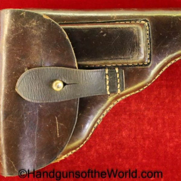 FN, Browning, 1910, Holster, Hoffman, pattern, unmarked, brown, leather, Original, Collectible, German, Germany, Handgun, Pistol, Hoffman Pattern, Vintage