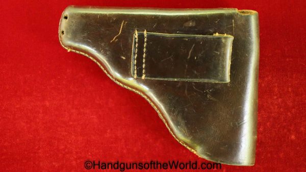 FN, Browning, 1910, Holster, Hoffman, pattern, unmarked, brown, leather, Original, Collectible, German, Germany, Handgun, Pistol, Hoffman Pattern, Vintage