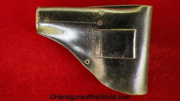 FN, Browning, 1900, Holster, Unmarked, Belgium, black, leather, Original, Collectible, Handgun, Pistol, Hand gun, Belgian, Double Mag Pouch, Double, Pouch