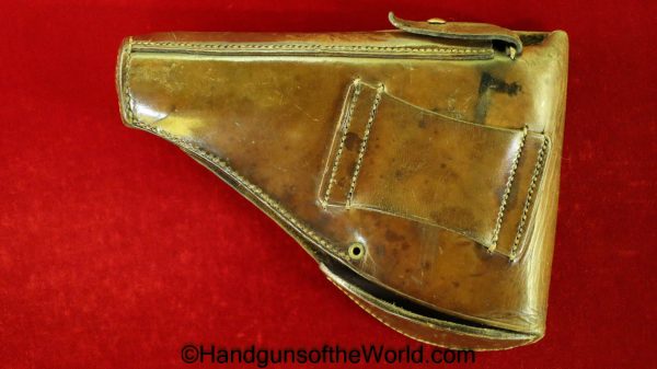 FN, Browning, 1922, Dutch, Holster, Brown, Leather, Brass Fittings, Brass, Pre-War, Pre War, Original, Collectible, Holland, Netherlands, The Netherlands