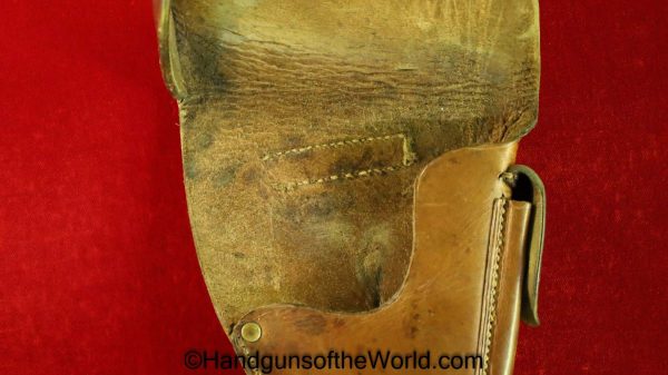 FN, Browning, 1922, Dutch, Holster, Brown, Leather, Brass Fittings, Brass, Pre-War, Pre War, Original, Collectible, Holland, Netherlands, The Netherlands