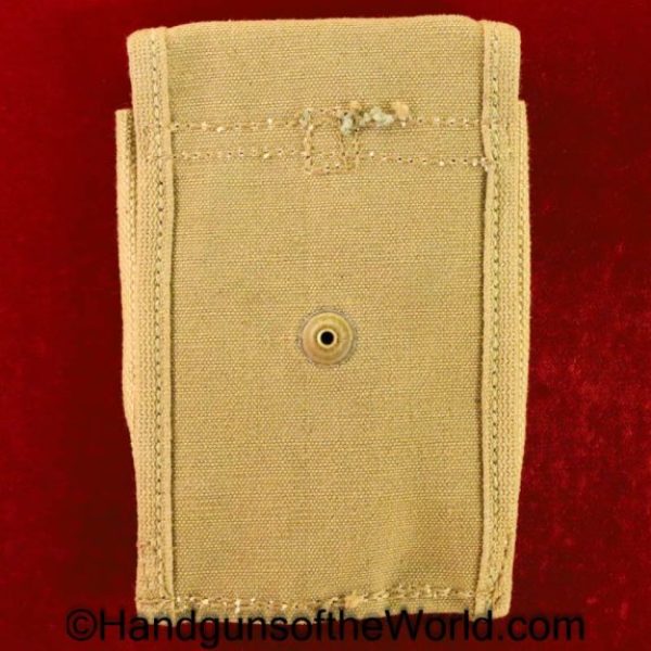 Colt, 1911, Double, Magazine, Pouch, Dated, 1918, Tan, canvas, R-H Long, Original, Collectible, Mag, Clip, Handgun, Pistol, 1911A1, 45, .45, USA, WWI, WW1