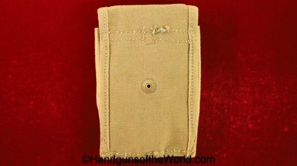 Colt, 1911, Double, Magazine, Pouch, Dated, 1918, Tan, canvas, R-H Long, Original, Collectible, Mag, Clip, Handgun, Pistol, 1911A1, 45, .45, USA, WWI, WW1