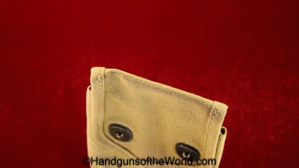 Colt, 1911, Double, Magazine, Pouch, Dated, 1918, Tan, canvas, R-H Long, Original, Collectible, Mag, Clip, Handgun, Pistol, 1911A1, 45, .45, USA, WWI, WW1