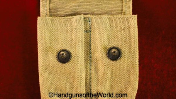 Colt, 1911, Double, Magazine, Pouch, Dated, 1918, Tan, canvas, R-H Long, Original, Collectible, Mag, Clip, Handgun, Pistol, 1911A1, 45, .45, USA, WWI, WW1