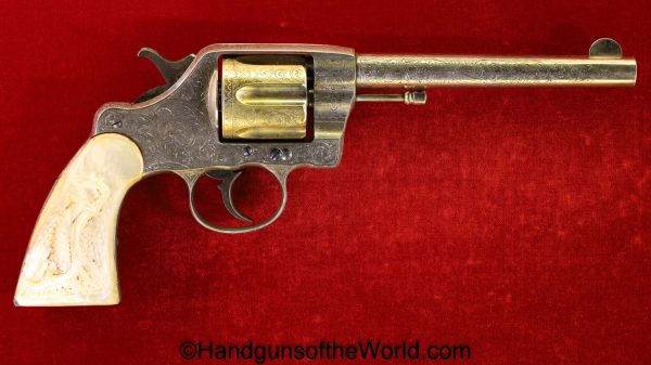 Colt, Model 1889, Navy, Revolver, .41, with Porfirio Diaz Entourage Provenance, Porfirio Diaz, Provenance, Collectible, Handgun, Antique, 1889, Gold, Silver