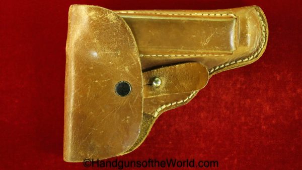 CZ-27, Holster, German, WWII, Era, Brown, leather, OUB, Germany, WW2, Original, Collectible, Handgun, Pistol, CZ, 27, CZ27, CZ 27, Hand gun, Czech