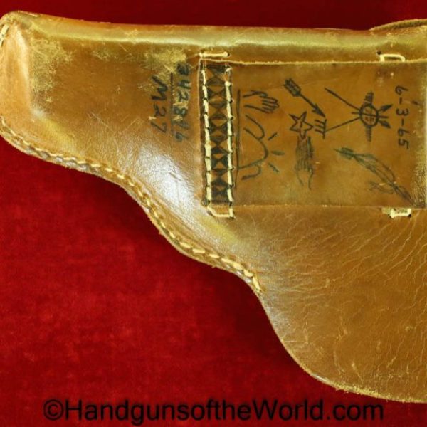 CZ-27, Holster, German, WWII, Era, Brown, leather, OUB, Germany, WW2, Original, Collectible, Handgun, Pistol, CZ, 27, CZ27, CZ 27, Hand gun, Czech
