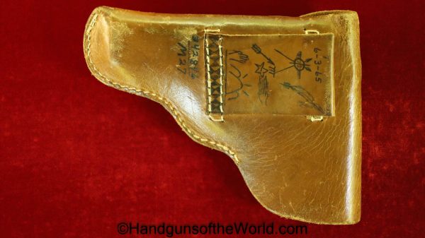 CZ-27, Holster, German, WWII, Era, Brown, leather, OUB, Germany, WW2, Original, Collectible, Handgun, Pistol, CZ, 27, CZ27, CZ 27, Hand gun, Czech