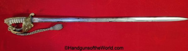 British, Naval Officers, Sword, HW Wyld, Captain of the HMS Pincher, J.Gieve & Sons, Original, Collectible, with Provenance, HMS Pincher, Wyld, Pincher