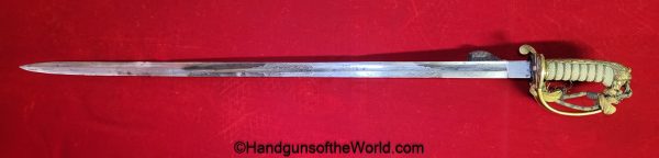 British, Naval Officers, Sword, HW Wyld, Captain of the HMS Pincher, J.Gieve & Sons, Original, Collectible, with Provenance, HMS Pincher, Wyld, Pincher