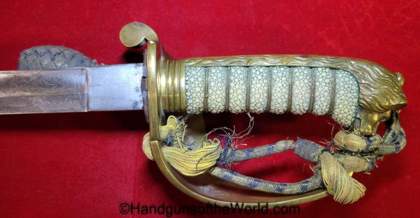 British, Naval Officers, Sword, HW Wyld, Captain of the HMS Pincher, J.Gieve & Sons, Original, Collectible, with Provenance, HMS Pincher, Wyld, Pincher