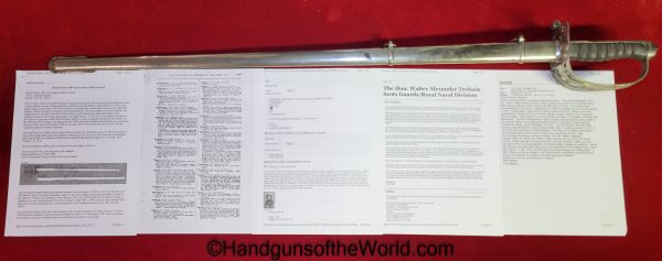 Wilkinson, Scots Guard, Sword, Provenance, Original, British, Britain, UK, United Kingdom, England, English, Collectible, Trefusis, Henry Walter Hepburn Forbes