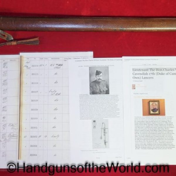 Charles William Hugh, Cavendish, 17th, Lancers, Wilkinson, Calvary, Sword, Boer War, KIA, Provenance, British, Britain, Original, Collectible, Historic