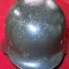 Finnish, M40/55, Helmet, Green Paint, Steel, Original, Collectible, Finland, Army, WWII, WW2, Leather Liner, Finnish Contract